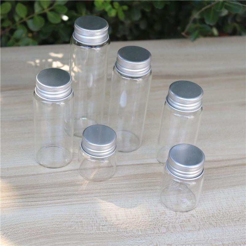 高硼硅玻璃密封瓶铝盖分装瓶燕窝瓶胶囊瓶透明茶叶小罐25毫升6只带铝