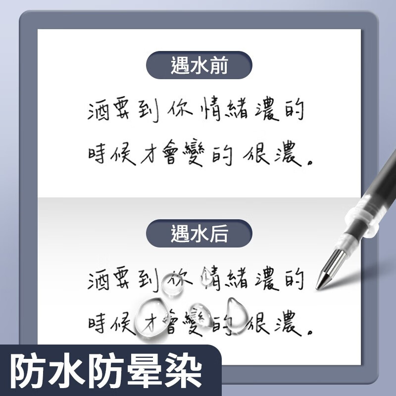 晨光(M&G)MG6128黑色中性笔笔芯 0.7mm水笔芯 20支/盒 碳素笔笔芯签字笔替芯 黑笔芯 水笔芯
