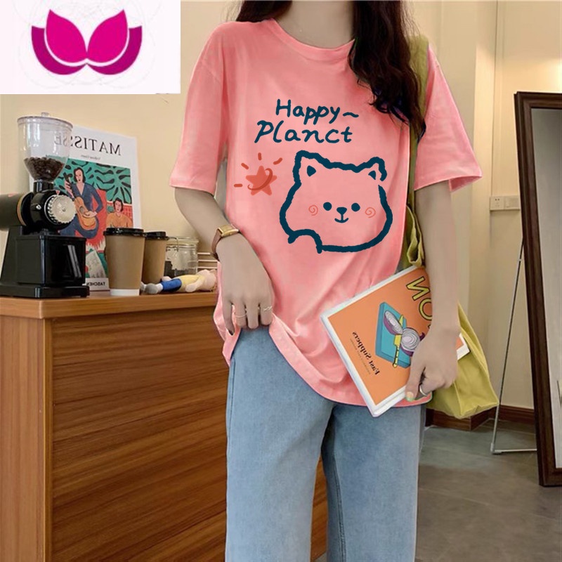 七斓胖mm上衣女chic宽松百搭卡其闺蜜装t恤ins潮大码oversize短袖春v 2XL 粉色