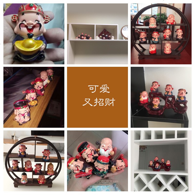 五福财神爷摆件 家居创意五路小装饰品 玄关电视柜招财摆设工艺品