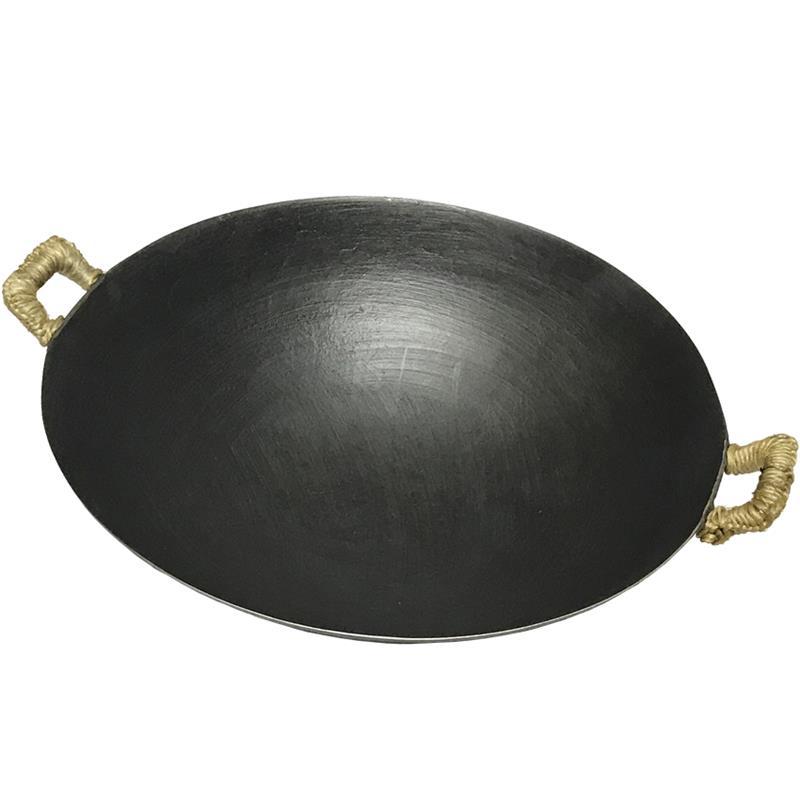 老式传统双耳生铁炒锅加厚无涂层铸铁锅圆底尖底地锅燃气灶大铁锅|39