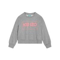 高田贤三(Kenzo)女童运动卫衣长袖圆领棉涤纶拼接舒适百搭休闲套 4Y 灰色