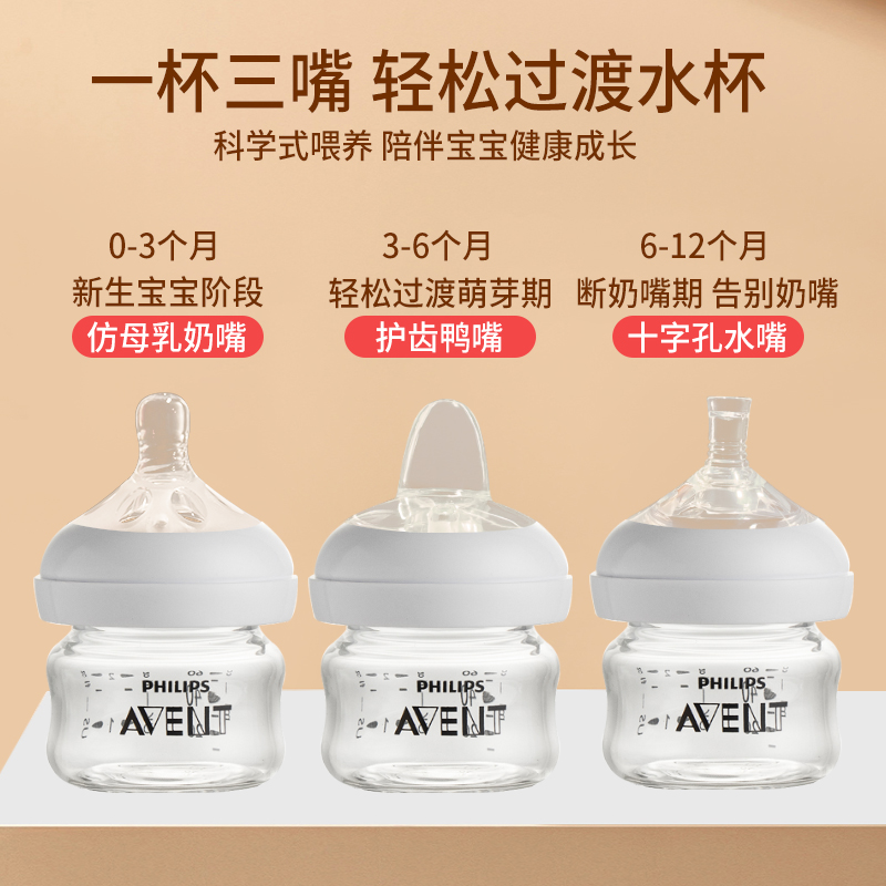 2个装鸭嘴适合6个月以上适用于飞利浦新安怡奶嘴新生儿防胀气仿母乳设计宝宝食品级硅胶材质高清大图