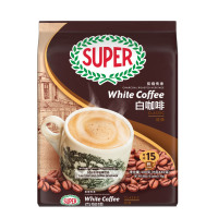 [买2送杯勺]马来西亚进口品牌白咖啡 Super超级炭烧经典原味三合一600g 速溶咖啡粉袋装