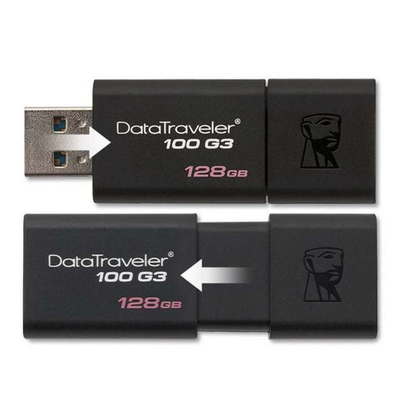 金士顿(Kingston)DT100G3 128GB USB 3.0 U盘 黑色 128G 高速大容量U盘