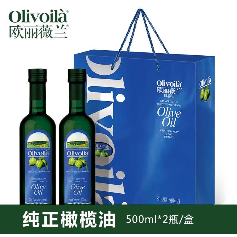 欧丽薇兰(olivoila) 纯正橄榄油500ML*2礼盒装云系列图片