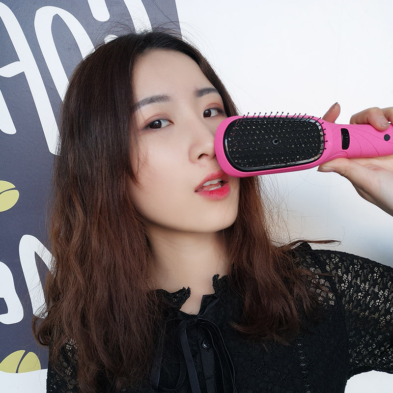 lowrarouge罗拉高浓度负离子震动按摩梳便携不伤发直发梳子