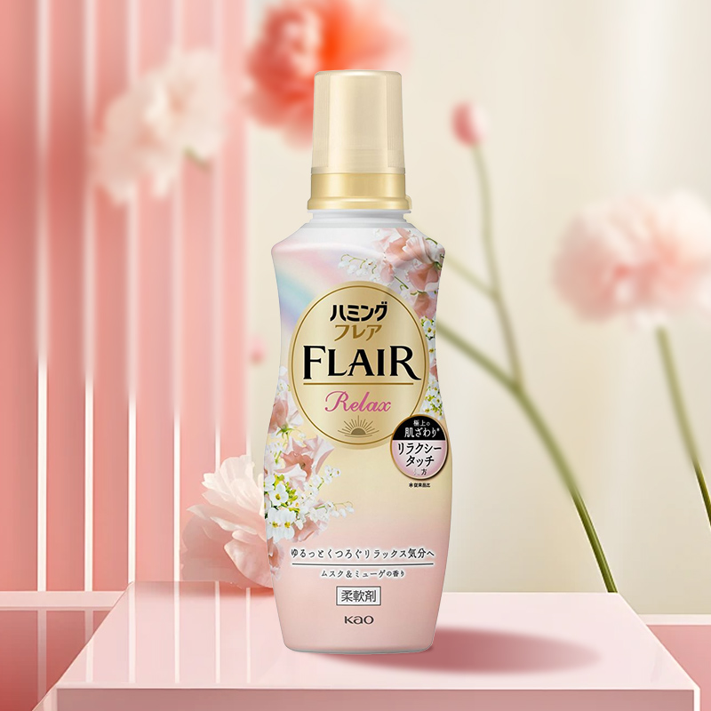 KAO花王衣物柔顺剂520ml留香防皱防静电护理剂柔软剂持久留香原装进口 温和玫瑰香本体520ml