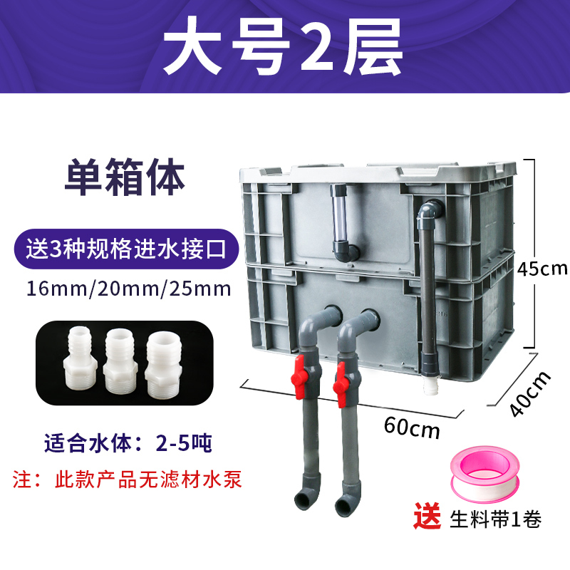 周转箱过滤箱鱼缸过滤器滴流盒上置过滤盒外置鱼池水循环系统 diy