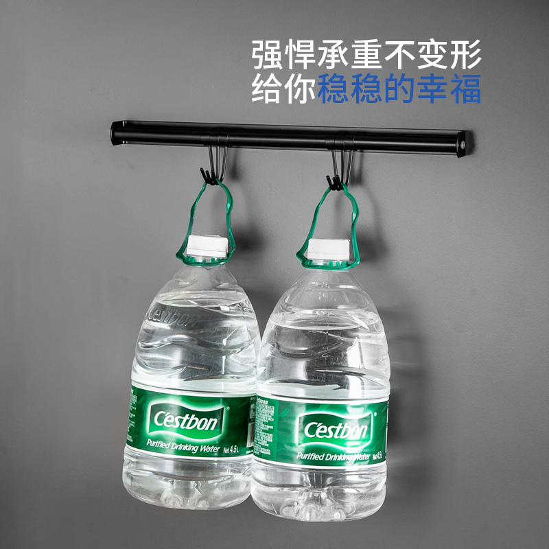 美厨(maxcook)厨房置物架刀架筷子架 黑色不锈钢免打孔壁挂架 筷子笼筷子桶沥水架带挂钩46cm MCWA243