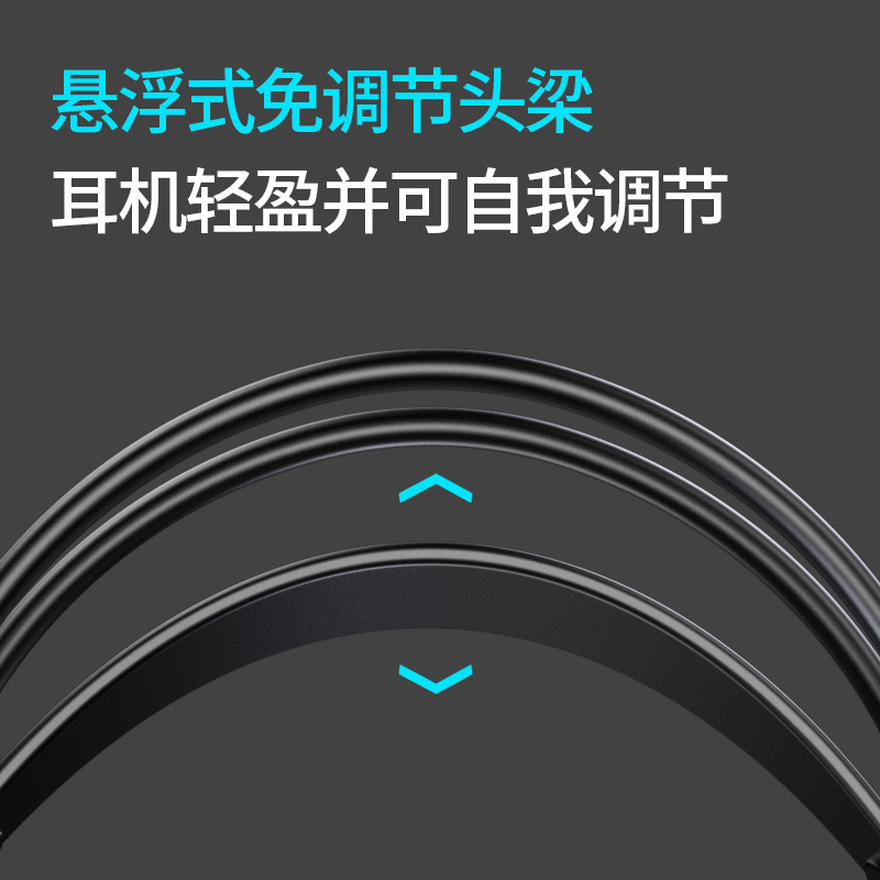 联想(Lenovo)头戴式耳机电脑耳麦有线USB 7.1声道立体声网课学习办公游戏RGB发光 thinkplus G20