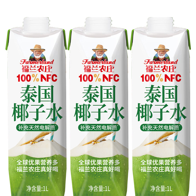 福兰农庄 椰子水礼盒 1L*4瓶 盒高清大图