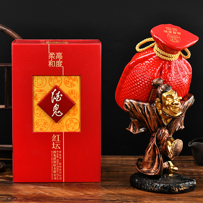 [酒鬼官方授权]酒鬼酒52度高度柔和红坛500ml*6瓶装馥郁香型国产白酒高清大图