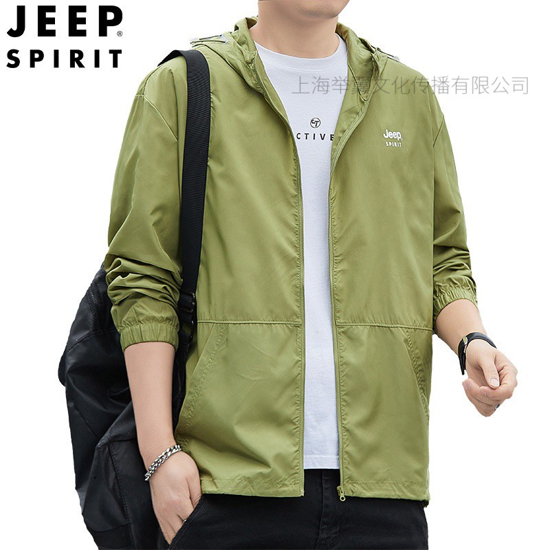 JEEP SPIRIT吉普防晒衣男士夏季上衣外套薄款连帽皮肤衣高清大图