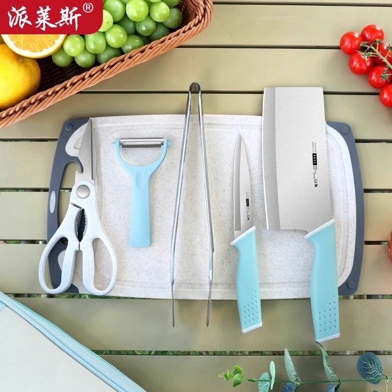 8138户外刀具套装随身便携式菜刀菜板露营野餐自驾游厨具收纳包高清大图