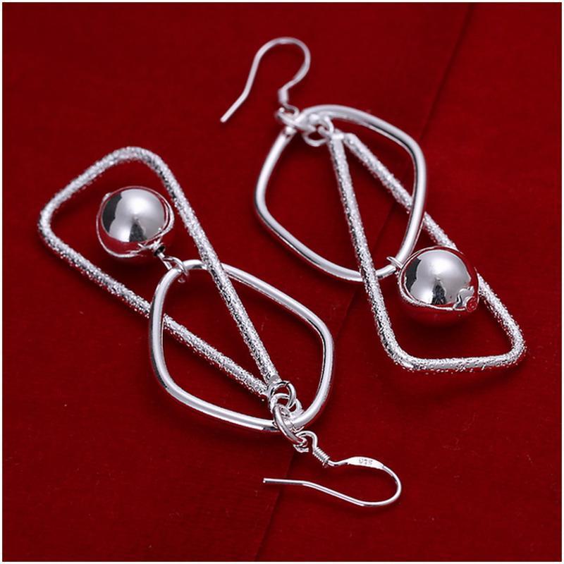E072Women silver plated earring镀925纯银长款耳饰时尚夸张耳环