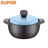 苏泊尔(SUPOR)新陶瓷煲.彩享系列.浅汤煲砂锅炖锅陶瓷煲汤锅明火耐热煮粥焖家用2.5L TB25G1送汤勺竹垫手套