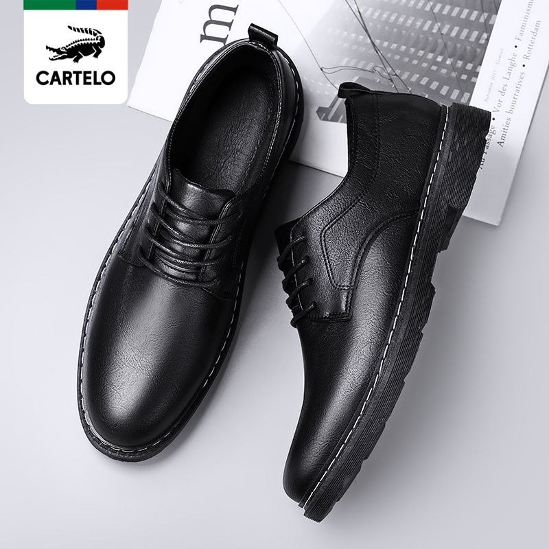 线下专柜同款卡帝乐鳄鱼cartelo新款时尚休闲男士小皮鞋休闲鞋男鞋子