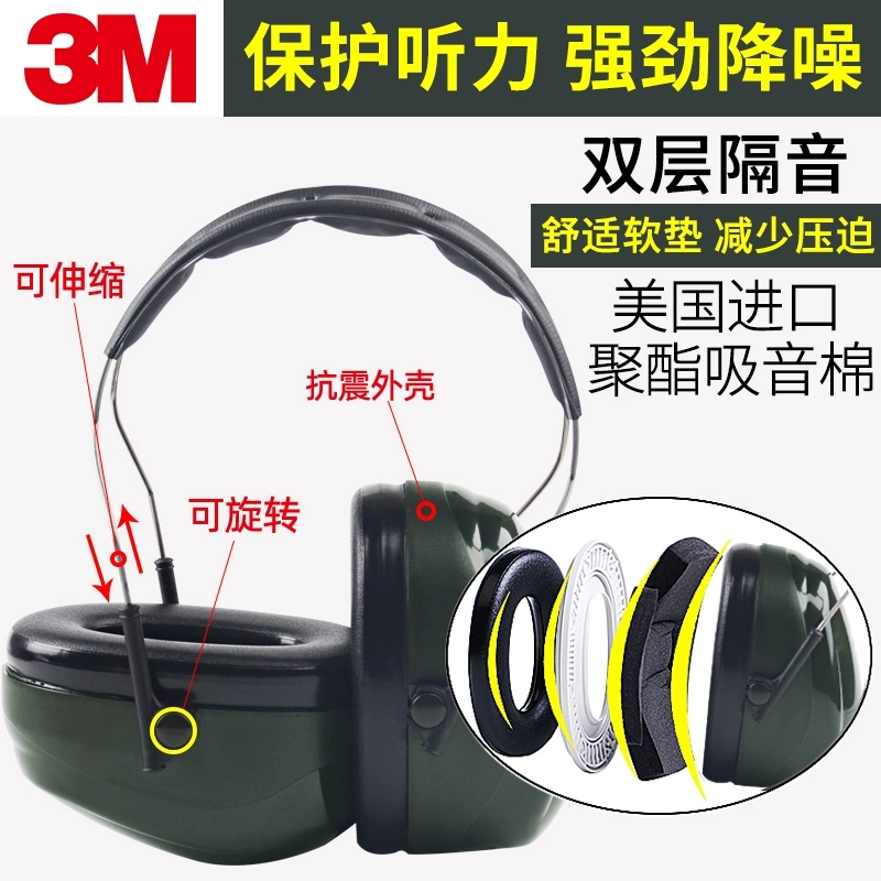 3MH7A隔音耳罩H7B 防噪音耳罩 噪声耳罩H7P3E睡眠 防噪声耳罩高清大图