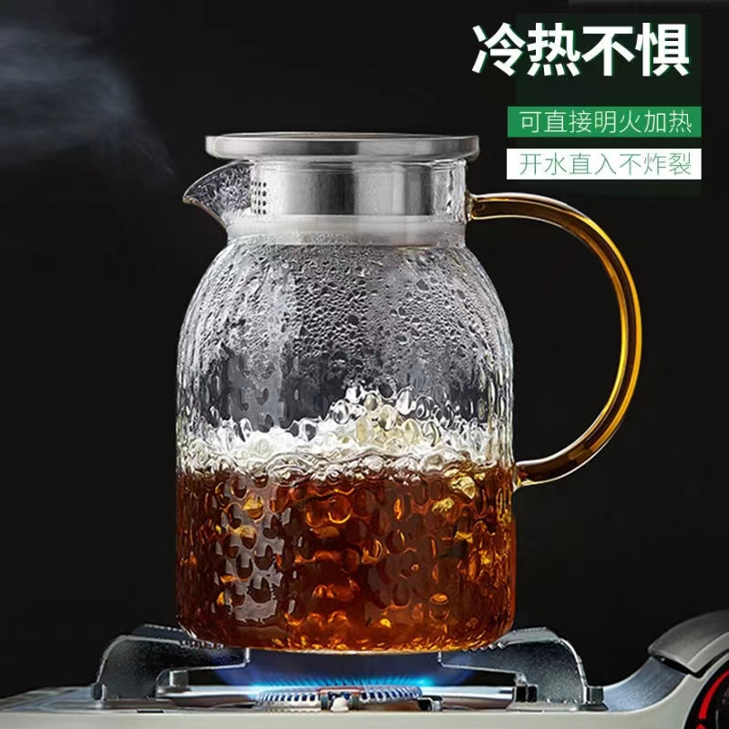 [补贴10%]加厚玻璃水壶耐高温大容量装水瓶凉白开水杯冷水壶玻璃花茶壶家用高清大图