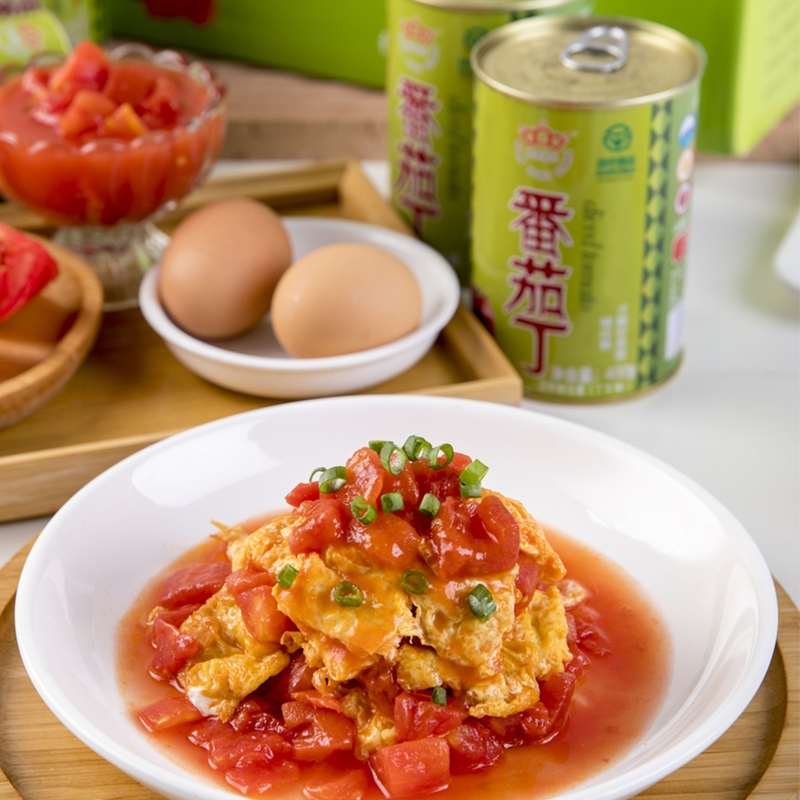 冠农股份(GUAN NONG SHARE)新疆 番茄丁块400g*3罐/箱自然成熟新鲜番茄西红柿丁番茄罐头