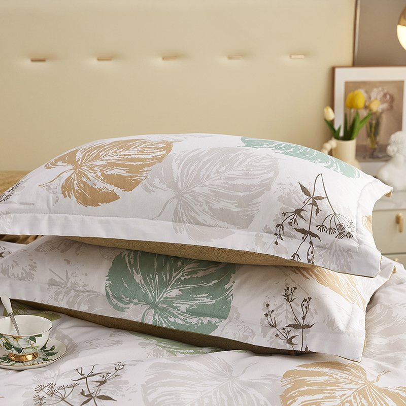 唐纳家纺 云感磨毛四件套-叶落清晨 200*230CM- TN-KT23038高清大图