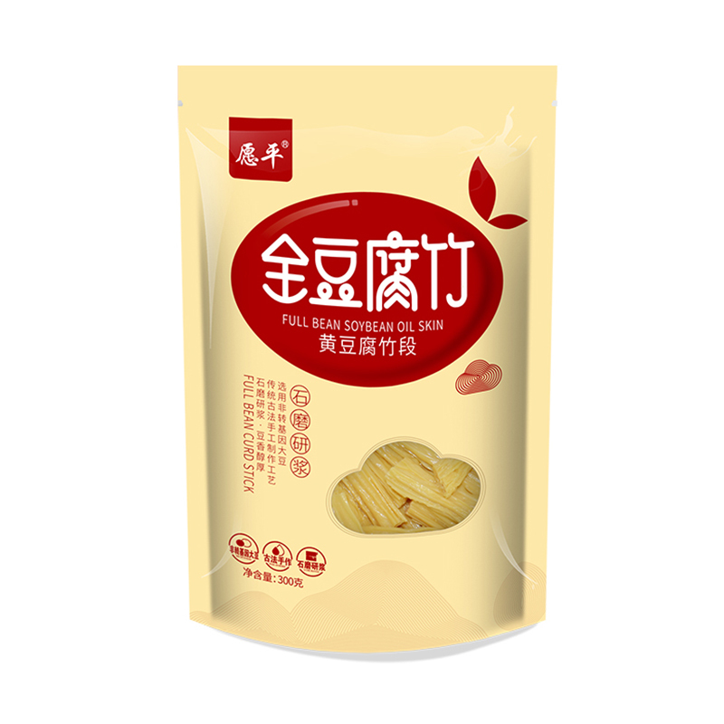愿平 全豆黄豆腐竹段300g 非转基因大豆黄豆制品手工制作豆腐皮
