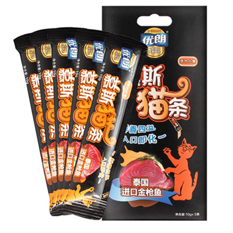 优朗(U-BRIGHT)金枪鱼慕斯猫条10g*5条