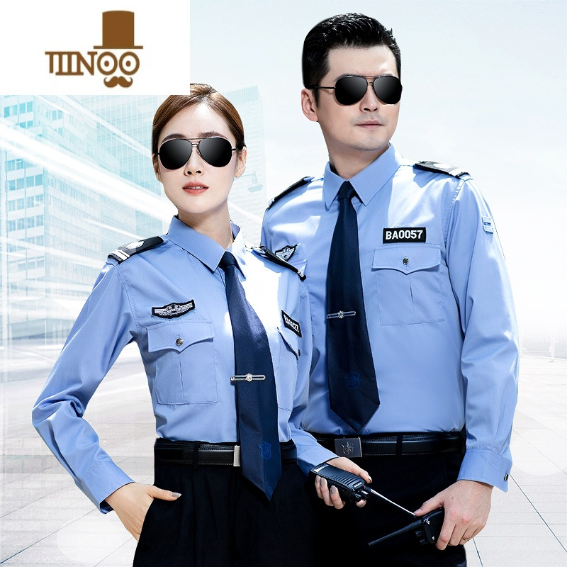 yanxu保安工作服夏款男夏季保安服长袖衬衣女夏装短袖执勤制服套装