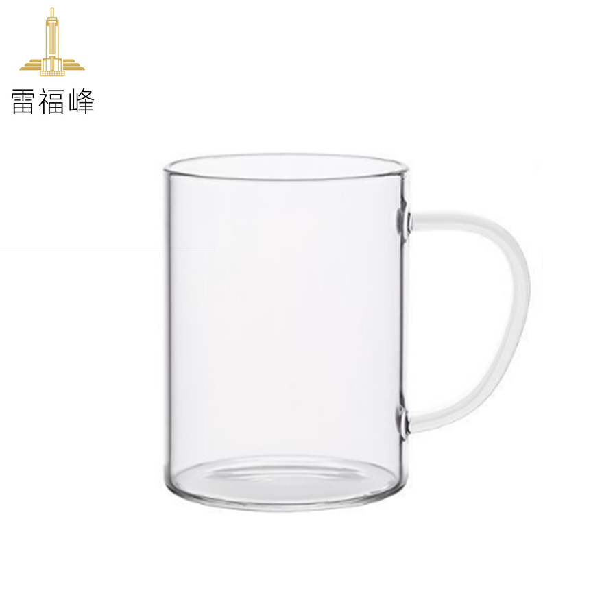 雷福峰耐高温耐冷高硼硅玻璃杯418ml黄色把手+透明把手/对