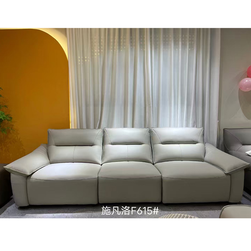 科朔真皮沙发现代简约长沙发电动沙发工厂展厅实拍网红沙发F615高清大图