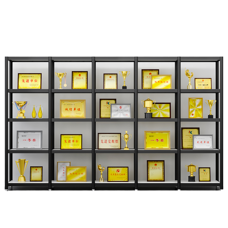 易企采 展示架2000*3000*300mm 荣誉墙展示墙产品模型手办展示柜样品奖杯柜证书马拉松奖牌荣誉证书奖牌奖杯奖状高清大图