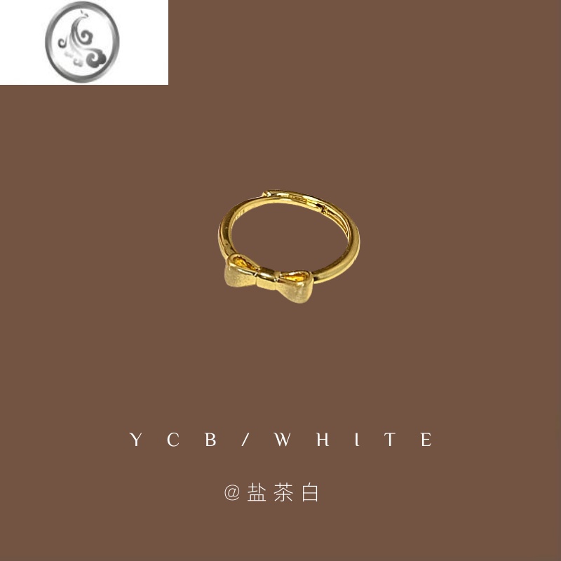 JiMi「在逃大小姐」轻奢高级感金色蝴蝶结戒指甜美可爱小众感设计指环