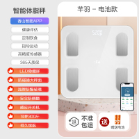 香山智能体脂秤22项身体数据测试家用电子秤体重秤智能秤7129 【LED隐屏ifit】皓白-APP互联-电池款