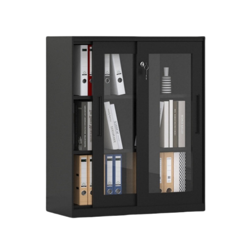 凌迪星黑色玻璃矮柜900*400*1090mm台高清大图