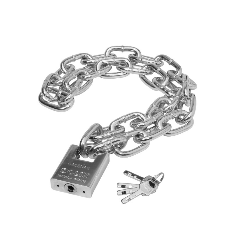 汐岩链条锁防盗链子锁防剪铁链锁三轮车自行车摩托车锁电瓶车链条挂锁高清大图