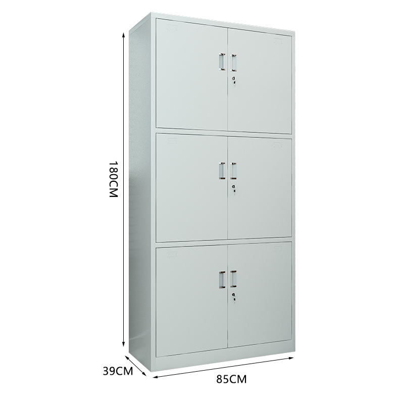 臻远ZY5062299 钢制厚板通三节文件柜 85*39*180cm(单位:台)灰白色高清大图