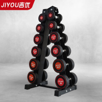 吉优JY-F9001吉优塔式哑铃架包胶固定式哑铃健身房力量训练含6付（2.5-15kg）