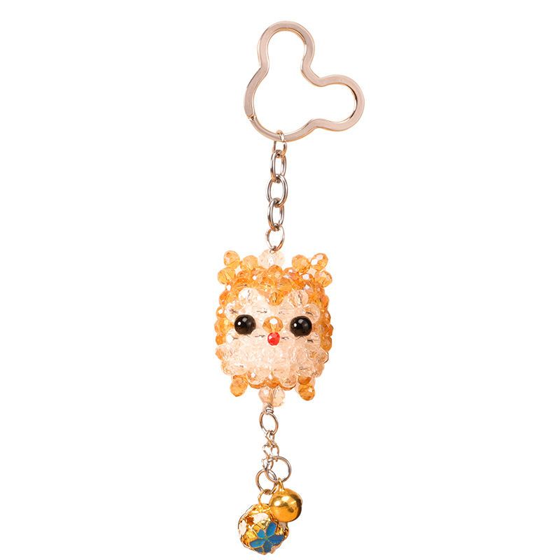 水晶大头兔子粉色材料包手工串珠编织水晶挂件饰品材料包制作创意卡通