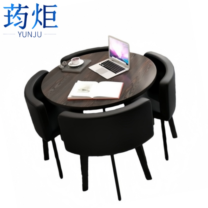 荺炬接待桌一桌4椅80cm套高清大图