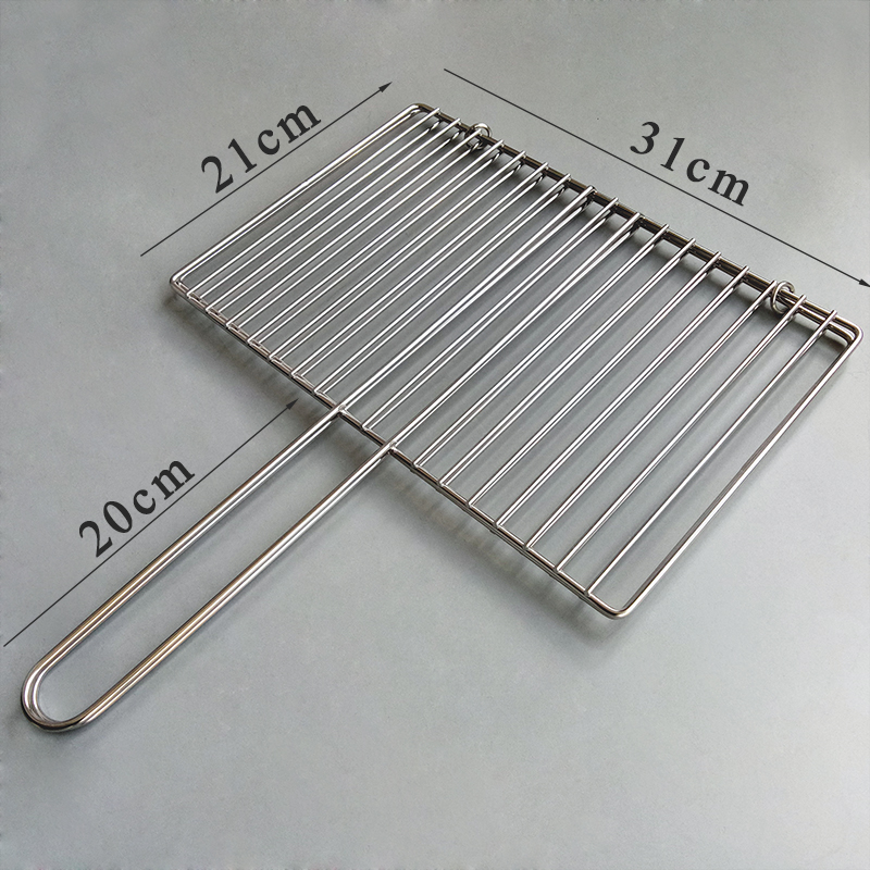 加粗竖条烤鱼夹子烧烤拍子纳丽雅不锈钢家用商用网架夹板帘子工具大小