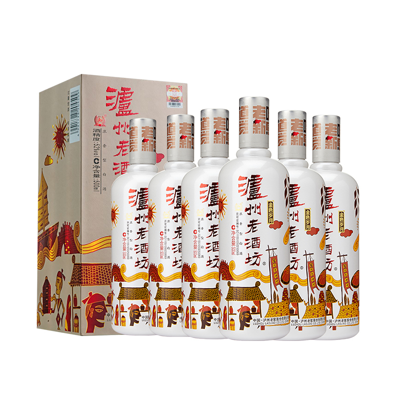 泸州老窖股份 泸州老窖 金色岁月500ml*6浓香型白酒 整箱装