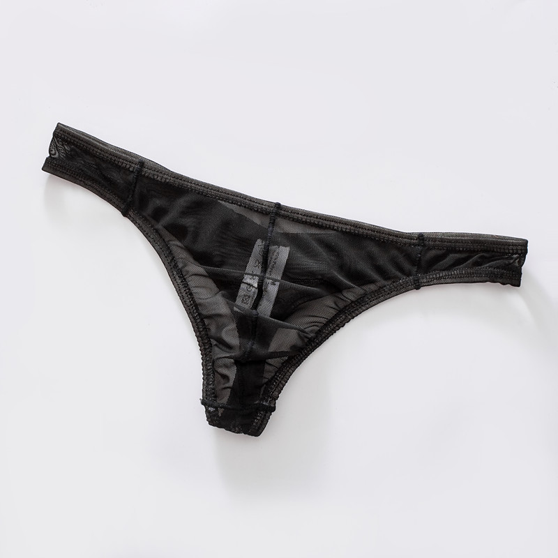 男士内裤男士丁字裤透明网纱丁字裤性感潮男内裤亚马逊速卖通