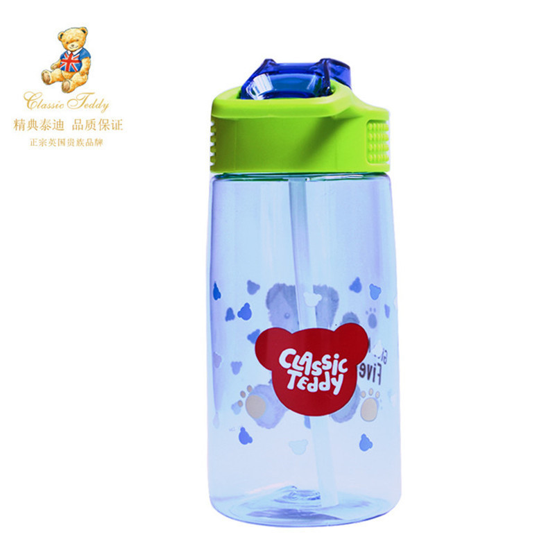 精典泰迪(Classic Teddy)水杯TDPF-Q561C硅胶奶嘴一键式开关PP材质男童女童可爱便携大容量吸管杯