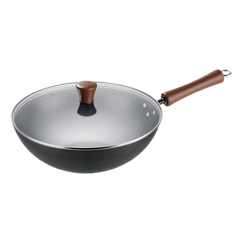 苏泊尔炒锅30cm无涂层不易粘锤纹简约大气耐看HC30JT2