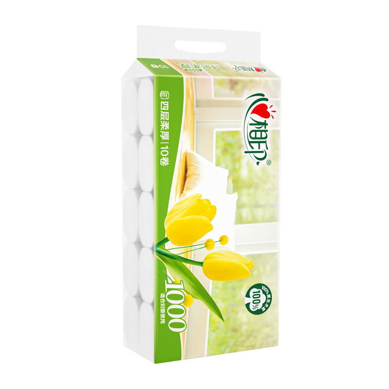 心相印 优选靠枕系列4层无芯卫生纸 100g/卷 10卷/提 5提装 LR110高清大图