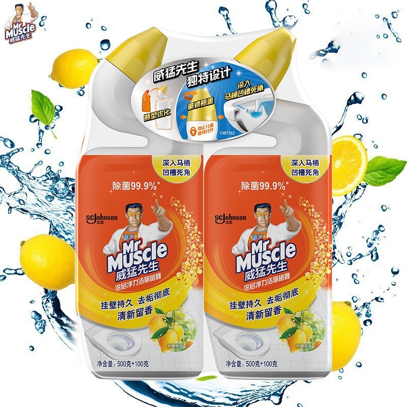 威猛先生(Mr Muscle)洁厕剂 500g+100g 柠檬香 洁厕啫喱 洁厕灵 洁厕液 马桶清洁 新老包装随机发货高清大图