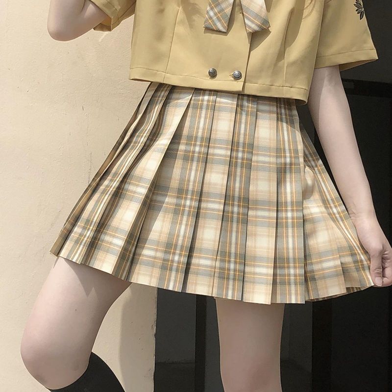 单件/套装2021夏新款学院风jk制服套装女学生短袖衬衫百褶裙短裙 裙子【收藏宝贝=优先发货 S