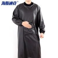 海斯迪克 HKsq-667 防水围裙 加长加大皮质防油长袖皮罩衣男士 黑色3件