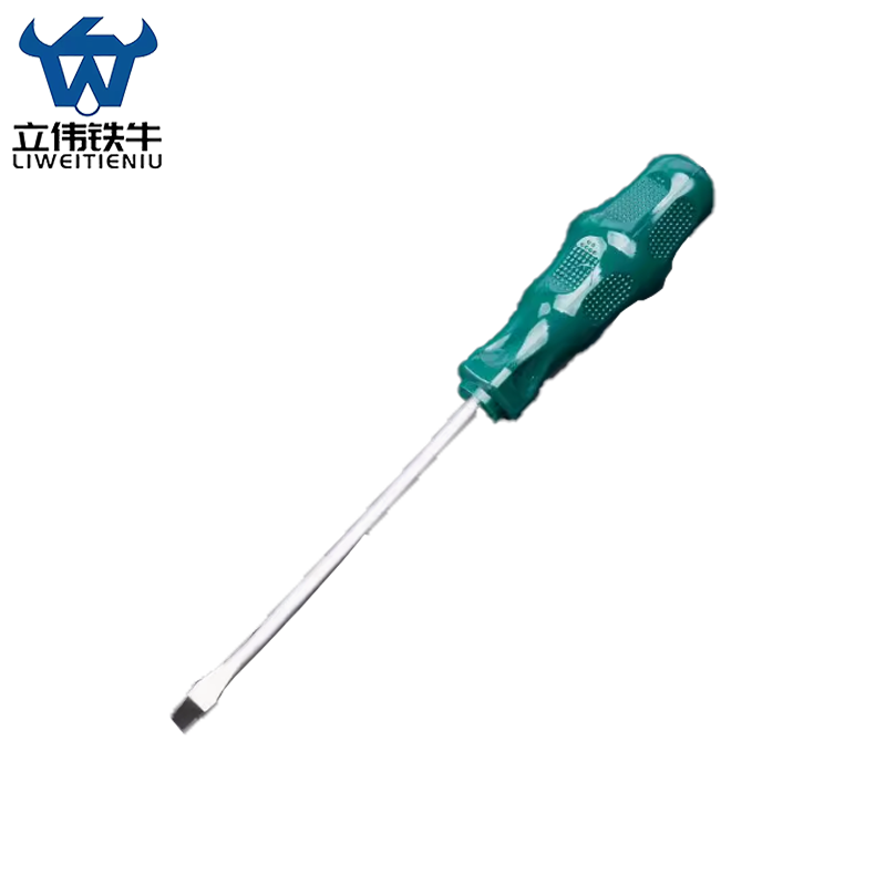 立伟铁牛绿胶炳螺丝刀6*125mm一字型/把高清大图